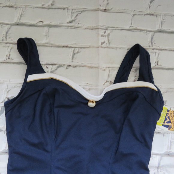 New Christina One Piece Nautical Style Bathing Suit - Picture 2 of 5
